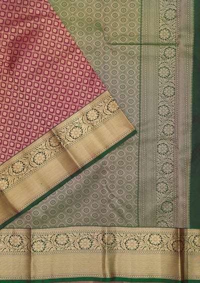 Wine Zariwork Pure Silk Saree-Koskii