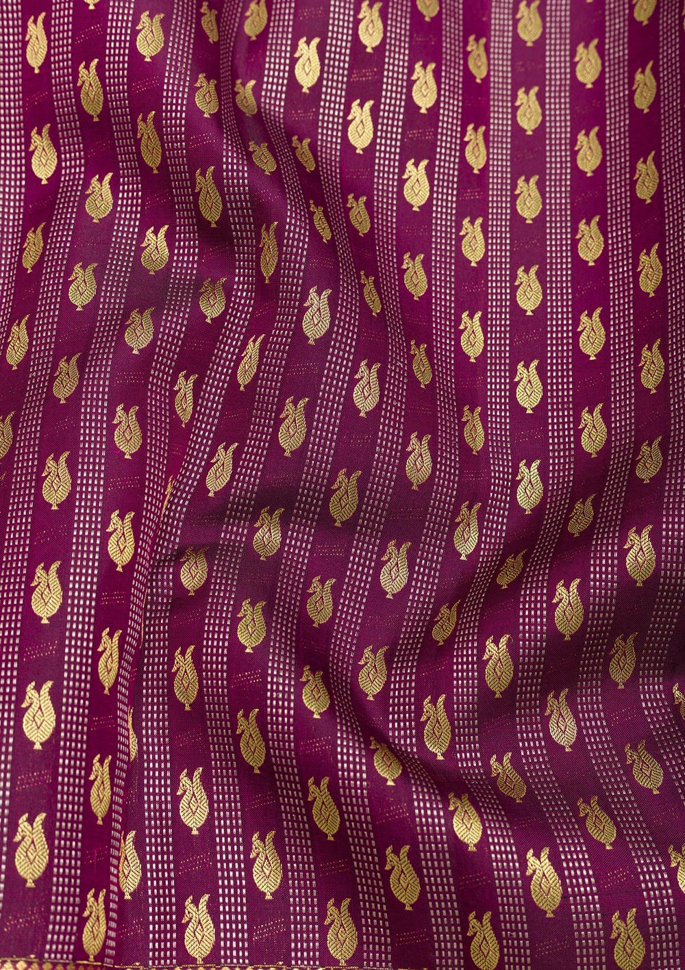 Wine Zariwork Pure Silk Saree-Koskii