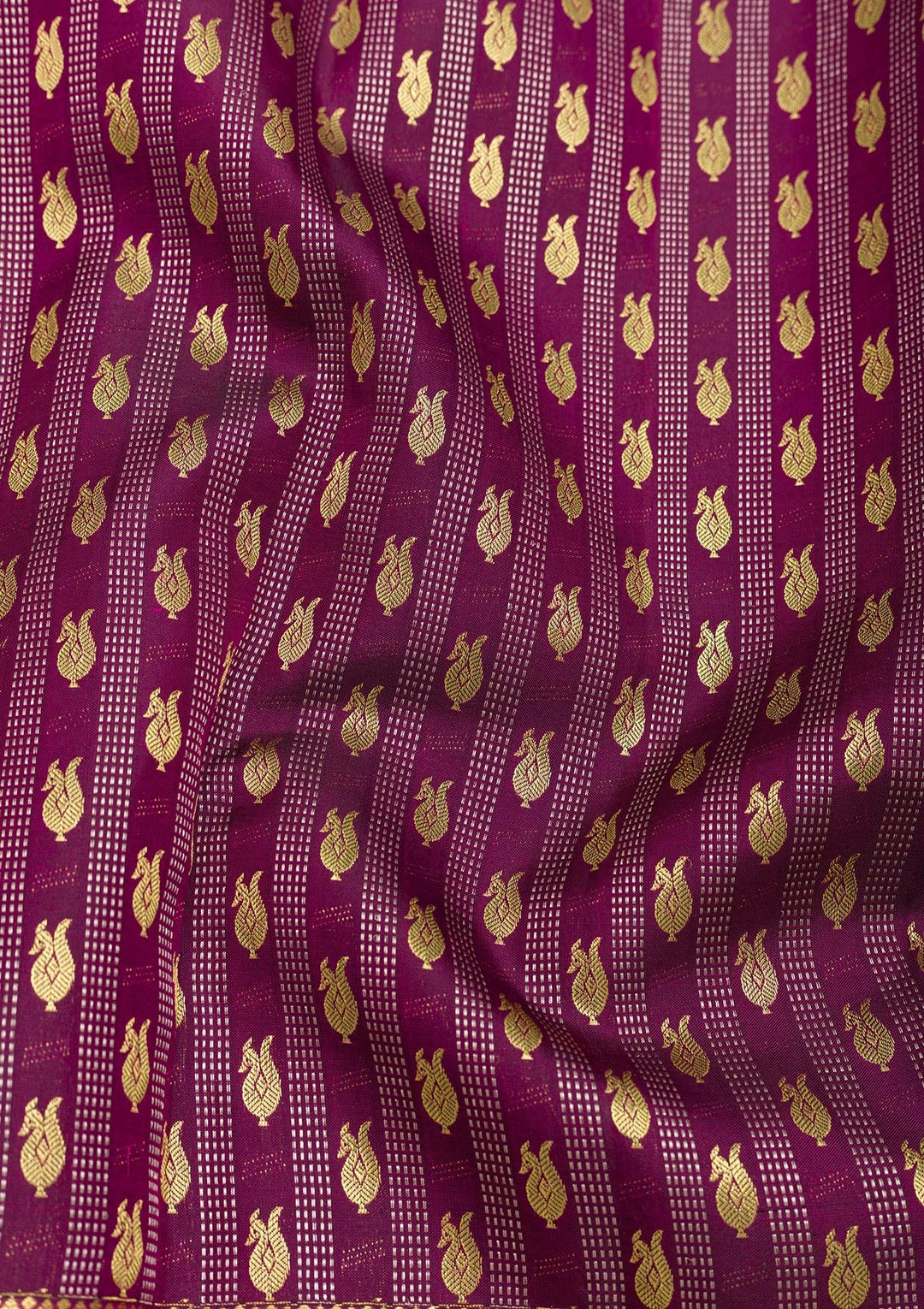Wine Zariwork Pure Silk Saree-Koskii
