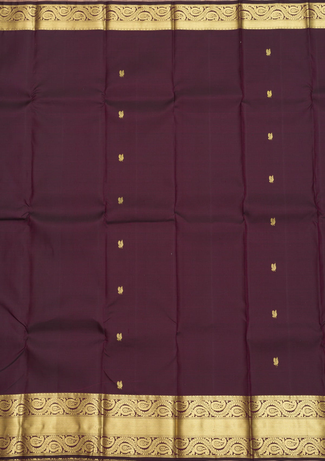 Wine Zariwork Pure Silk Saree-Koskii