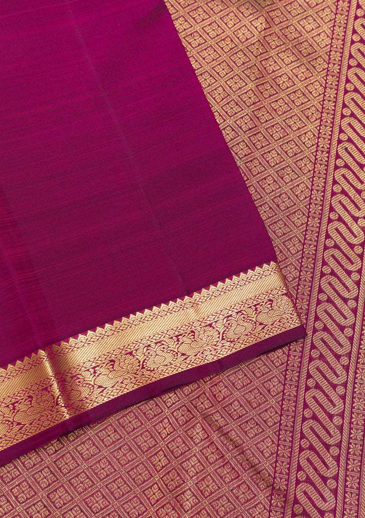 Wine Zariwork Pure Silk Saree-Koskii