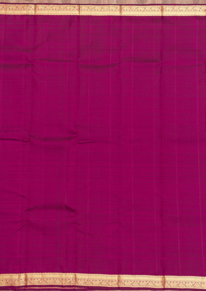 Wine Zariwork Pure Silk Saree-Koskii