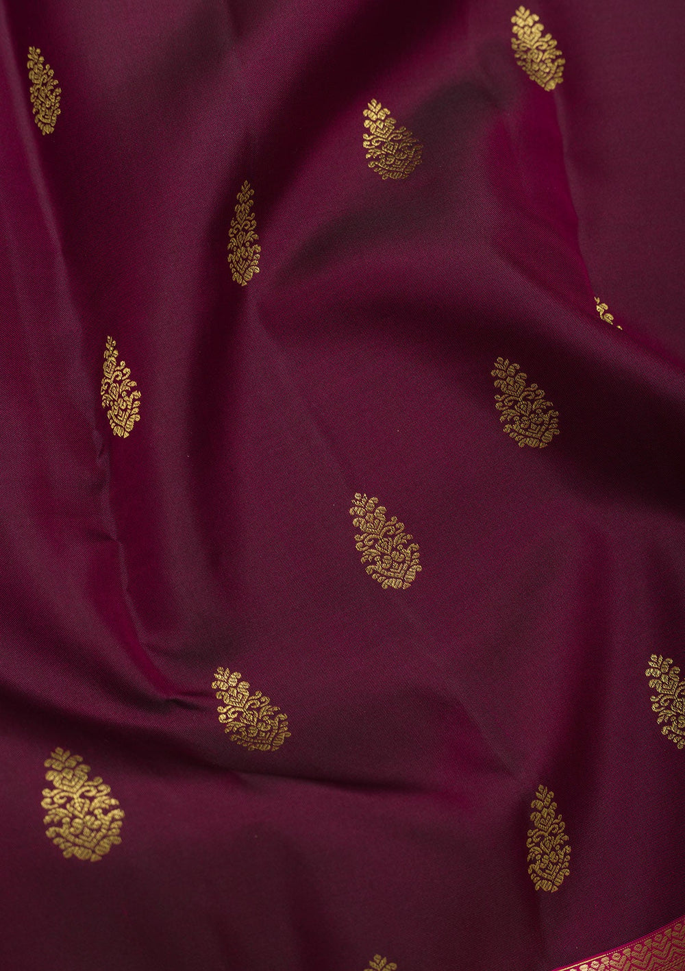 Wine Zariwork Pure Silk Saree-Koskii