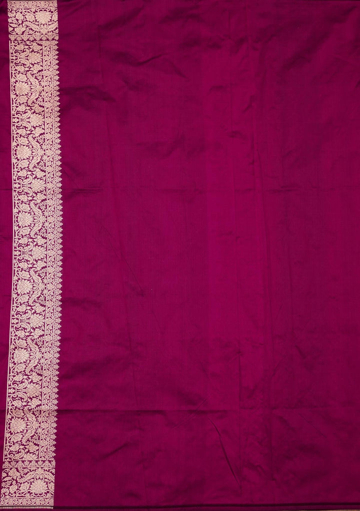 Wine Zariwork Pure Silk Saree-Koskii
