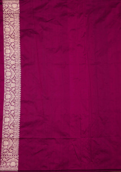 Wine Zariwork Pure Silk Saree-Koskii