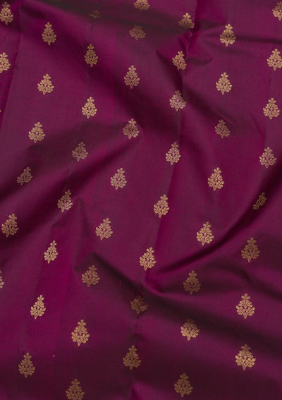 Wine Zariwork Pure Silk Saree-Koskii