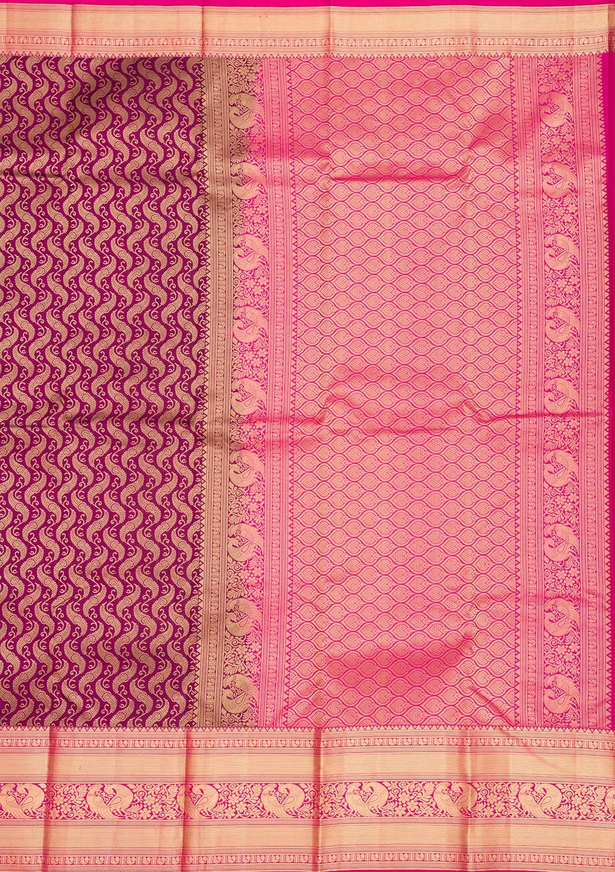 Wine Zariwork Pure Silk Saree-Koskii