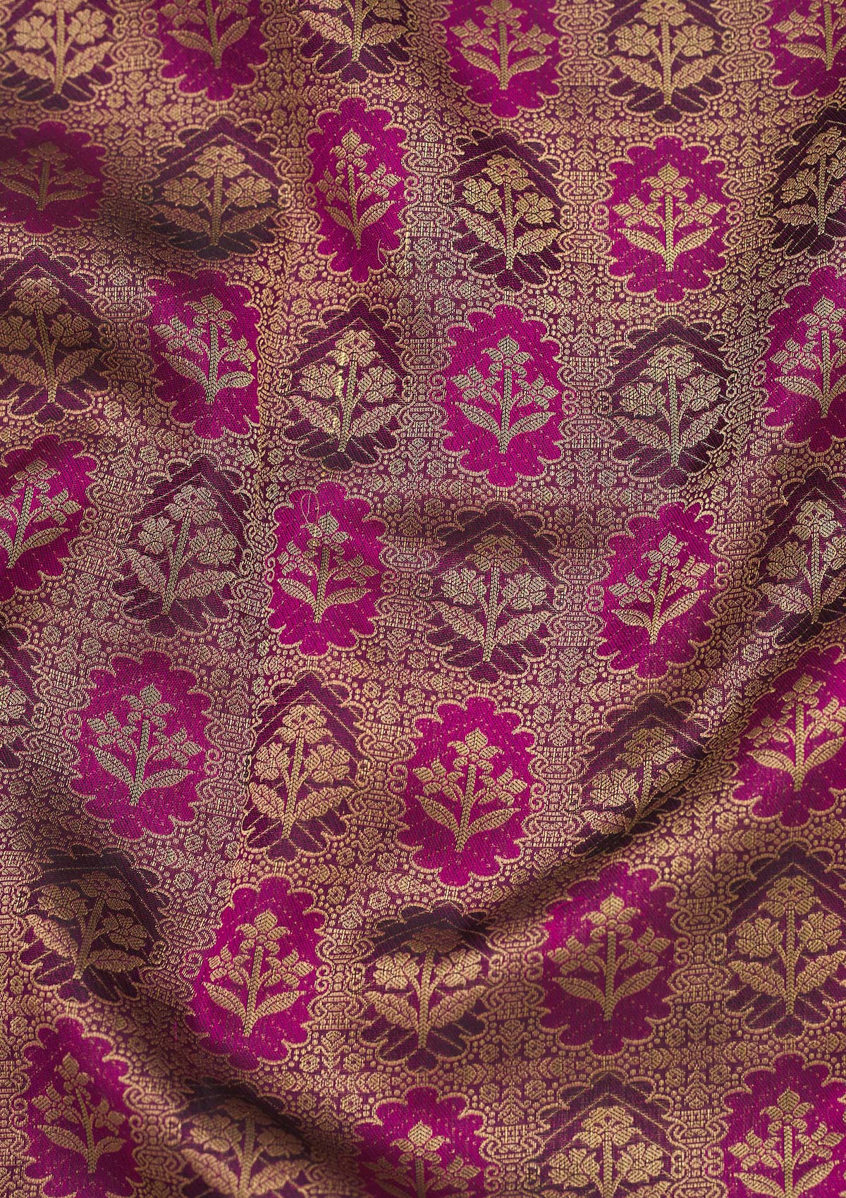 Wine Zariwork Pure Silk Saree-Koskii