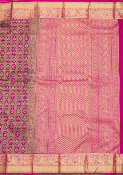 Wine Zariwork Pure Silk Saree-Koskii