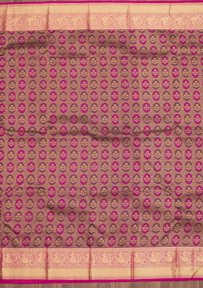 Wine Zariwork Pure Silk Saree-Koskii