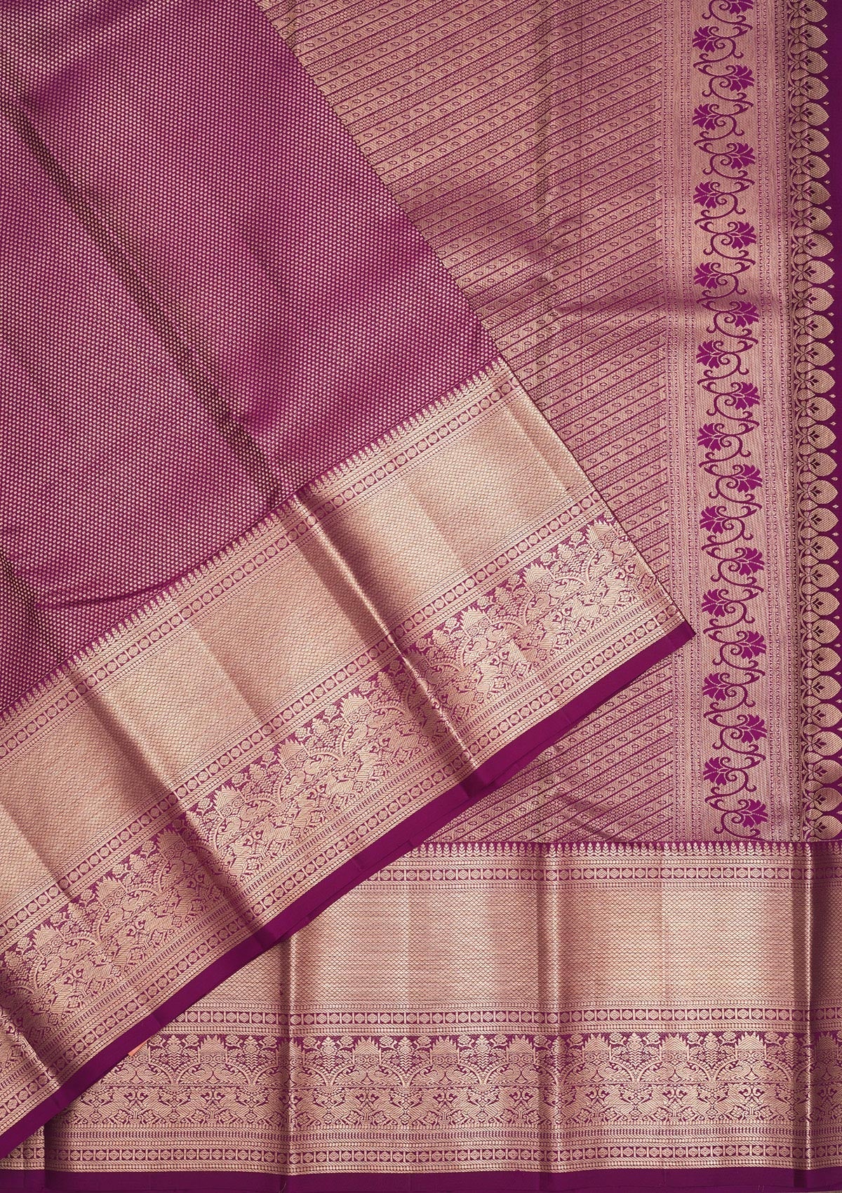 Wine Zariwork Pure Silk Saree-Koskii