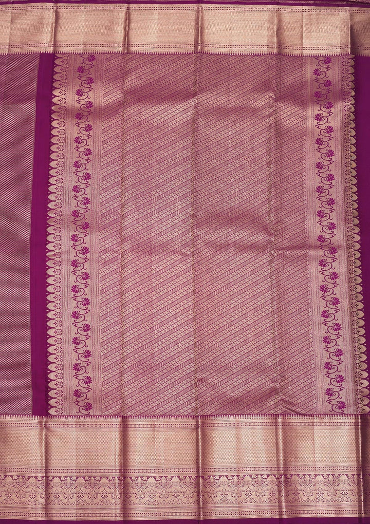 Wine Zariwork Pure Silk Saree-Koskii