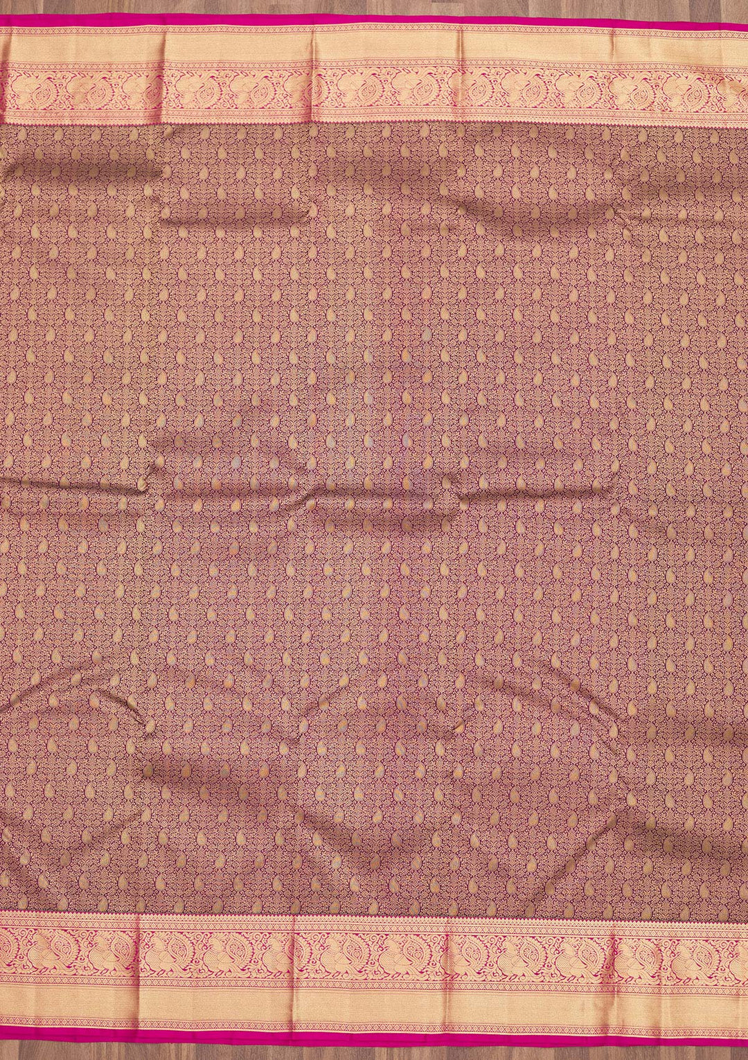 Wine Zariwork Pure Silk Saree-Koskii