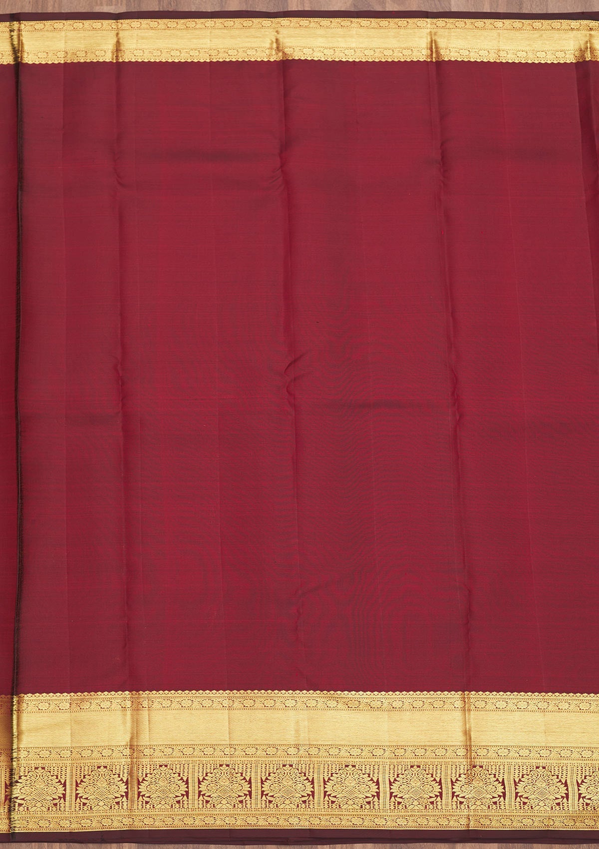 Wine Zariwork Pure Silk Saree-Koskii