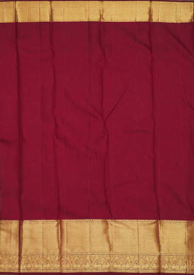 Wine Zariwork Pure Silk Saree-Koskii