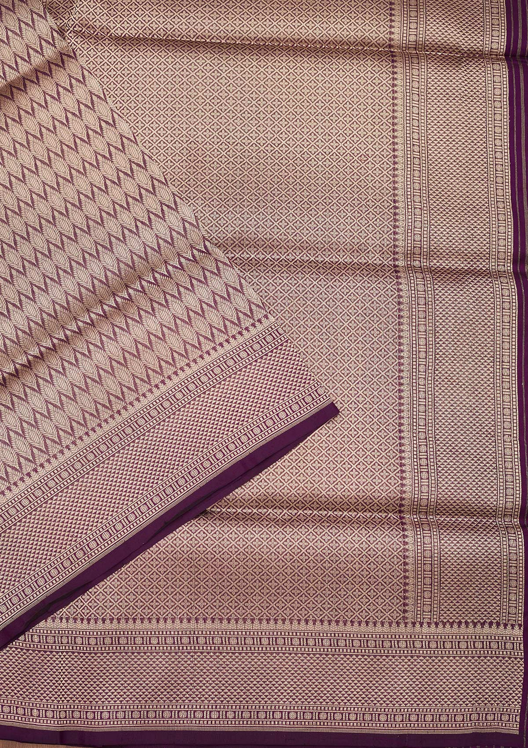 Wine Zariwork Pure Silk Saree-Koskii