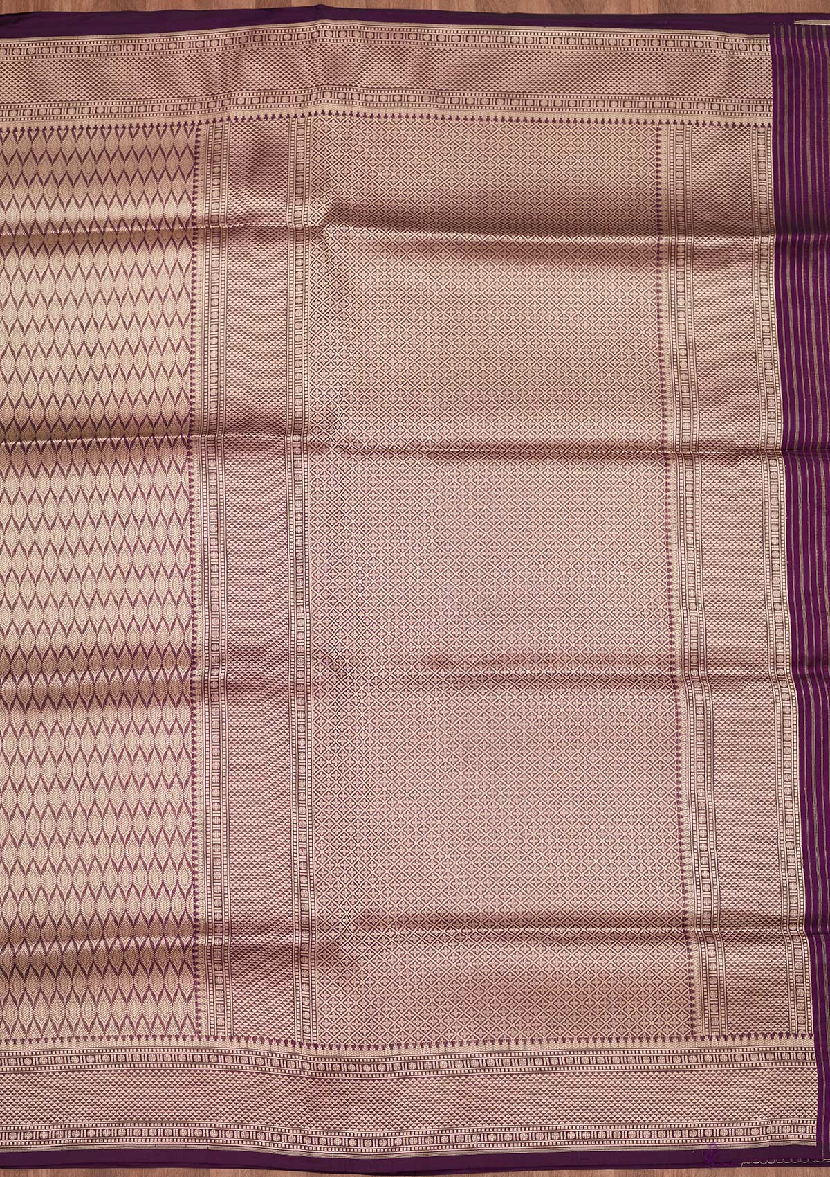 Wine Zariwork Pure Silk Saree-Koskii