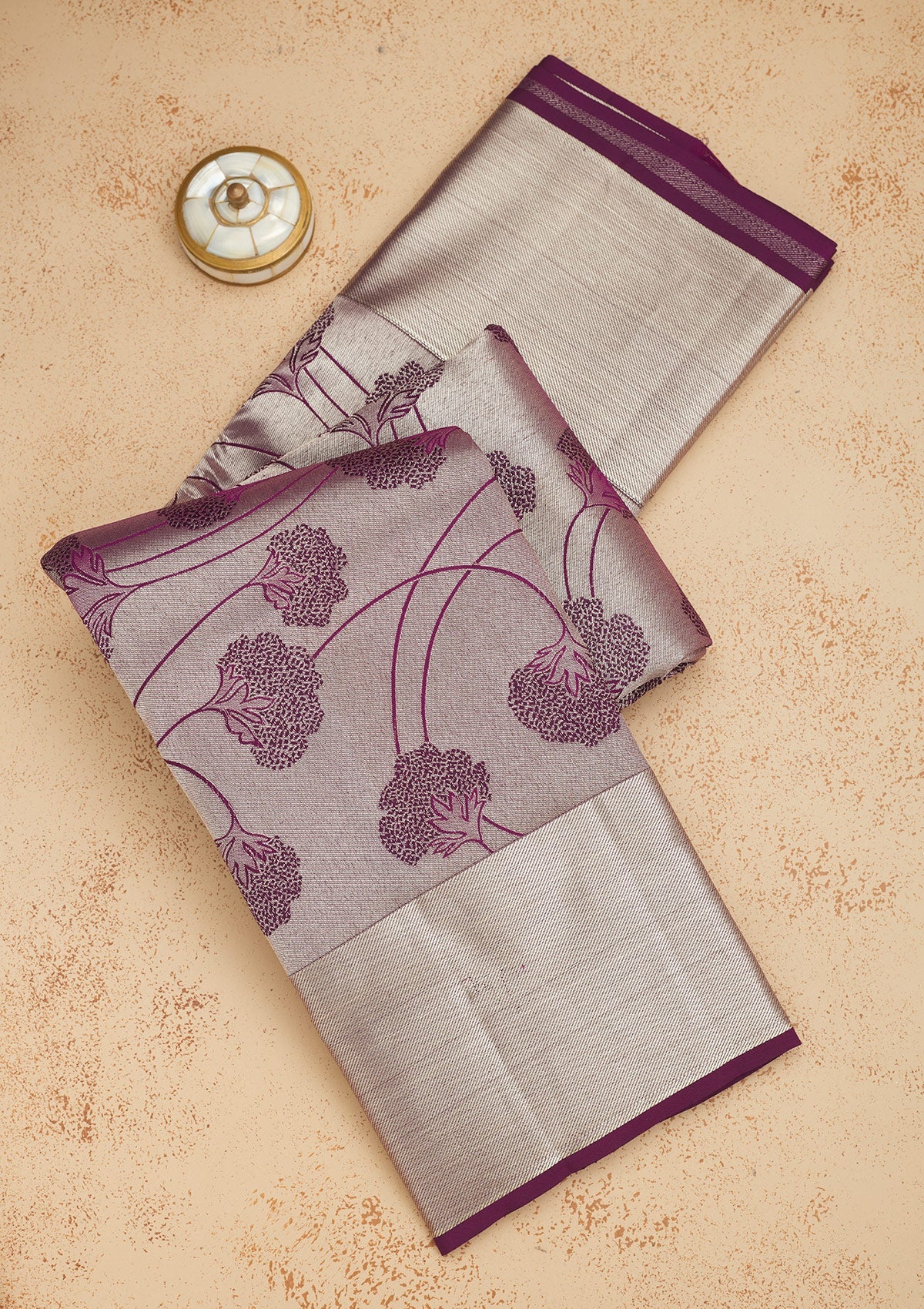 Wine Zariwork Pure Silk Saree-Koskii