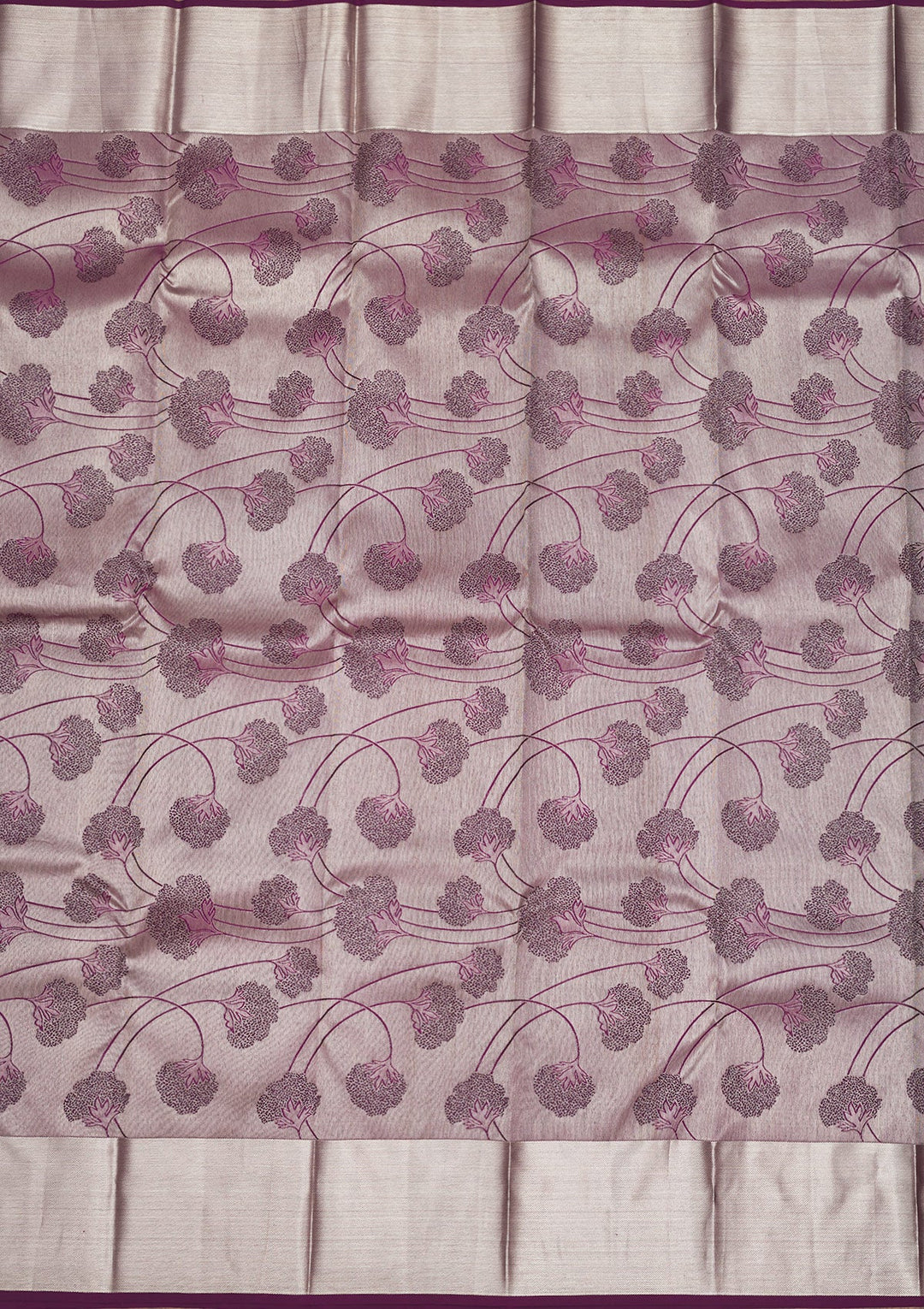 Wine Zariwork Pure Silk Saree-Koskii