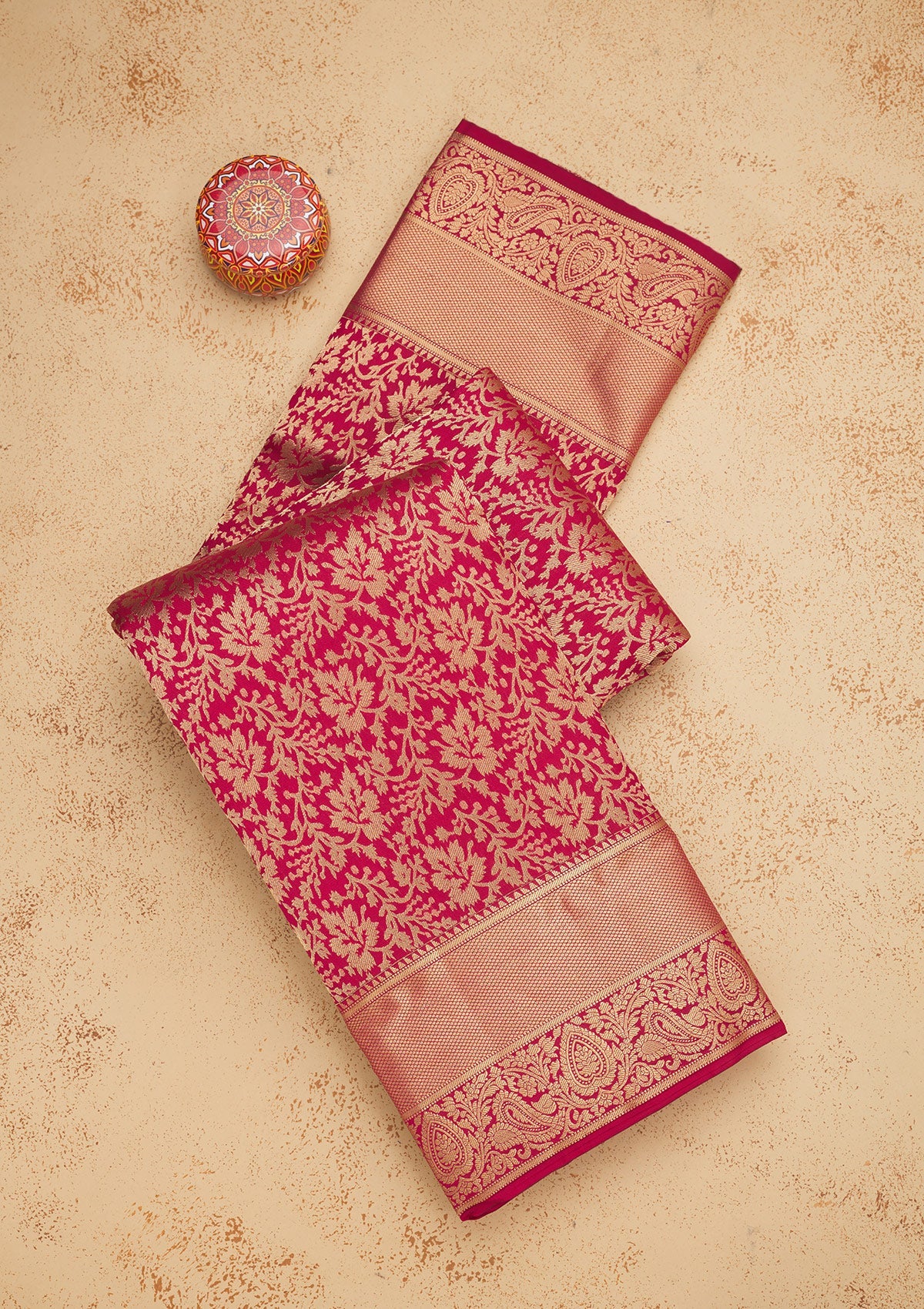 Wine Zariwork Pure Silk Saree-Koskii