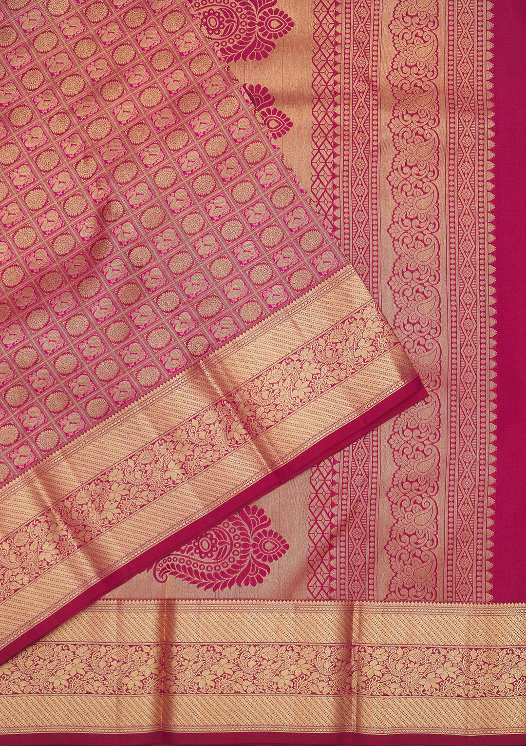Wine Zariwork Pure Silk Saree-Koskii