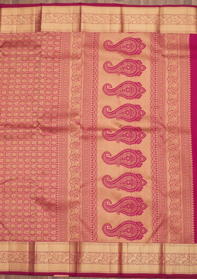 Wine Zariwork Pure Silk Saree-Koskii