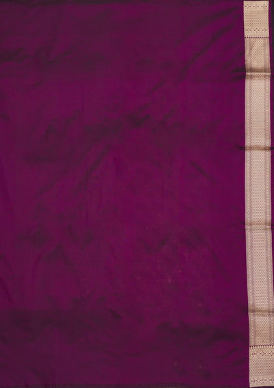Wine Zariwork Pure Silk Saree-Koskii