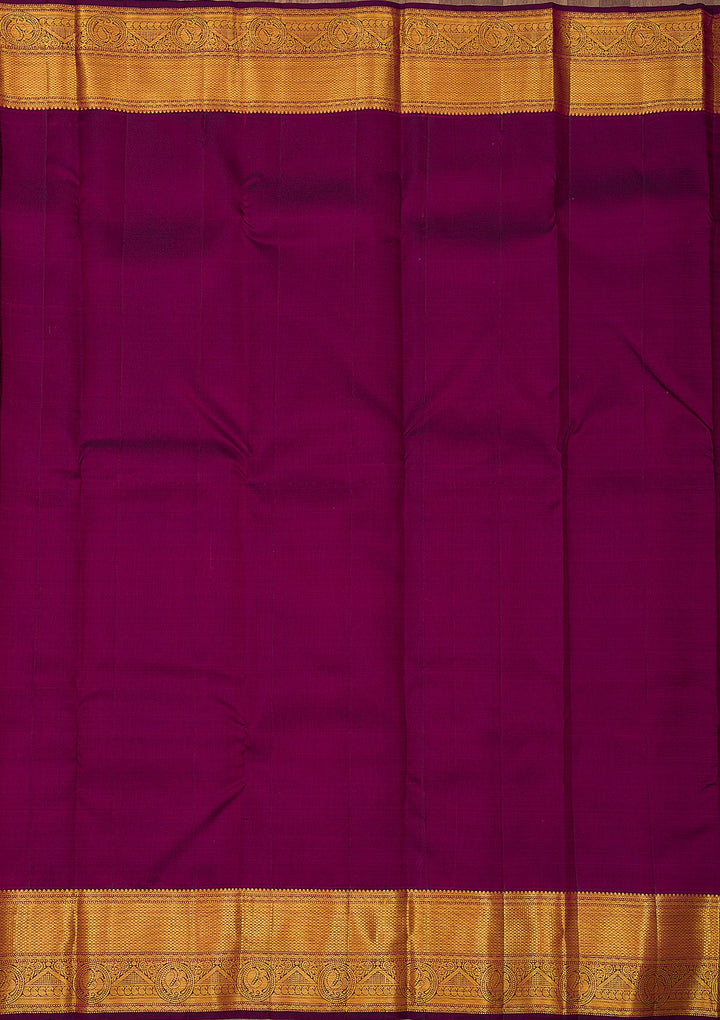 Wine Zariwork Pure Silk Saree-Koskii