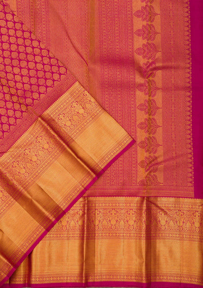 Wine Zariwork Pure Silk Saree-Koskii