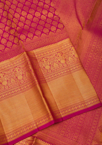 Wine Zariwork Pure Silk Saree-Koskii