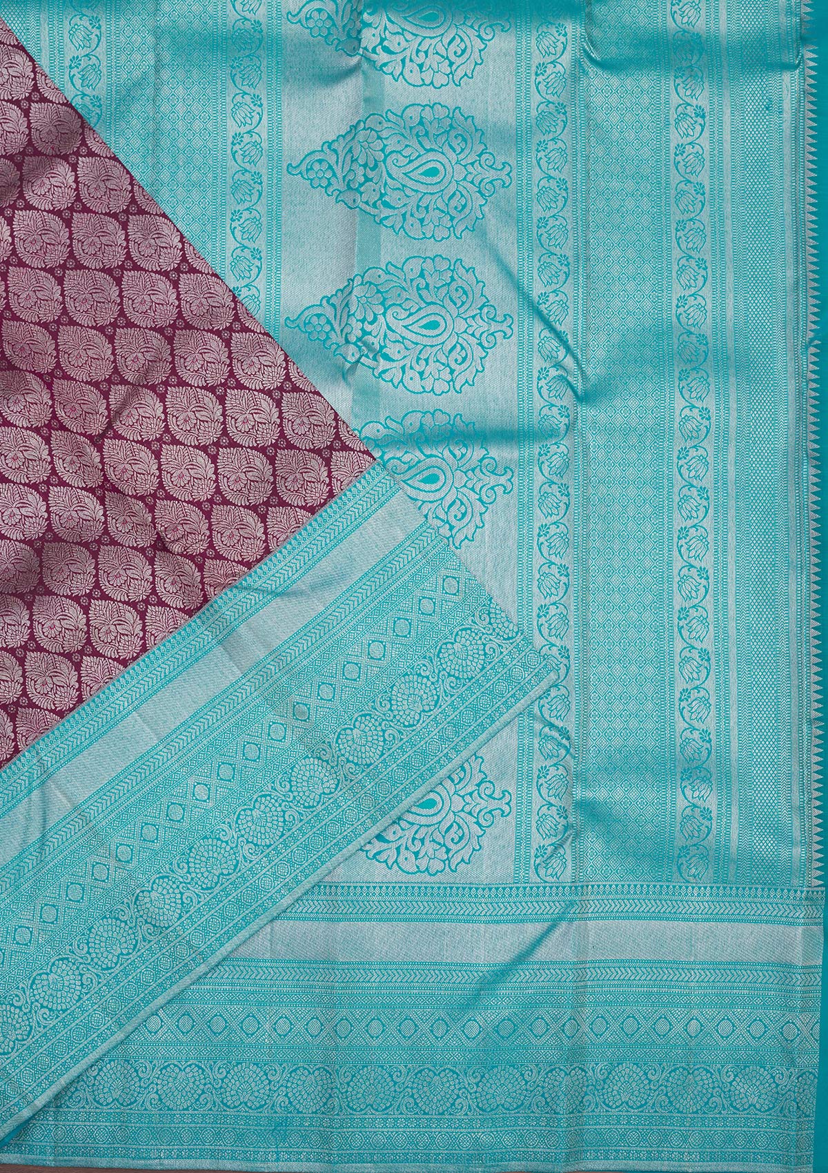 Wine Zariwork Pure Silk Saree