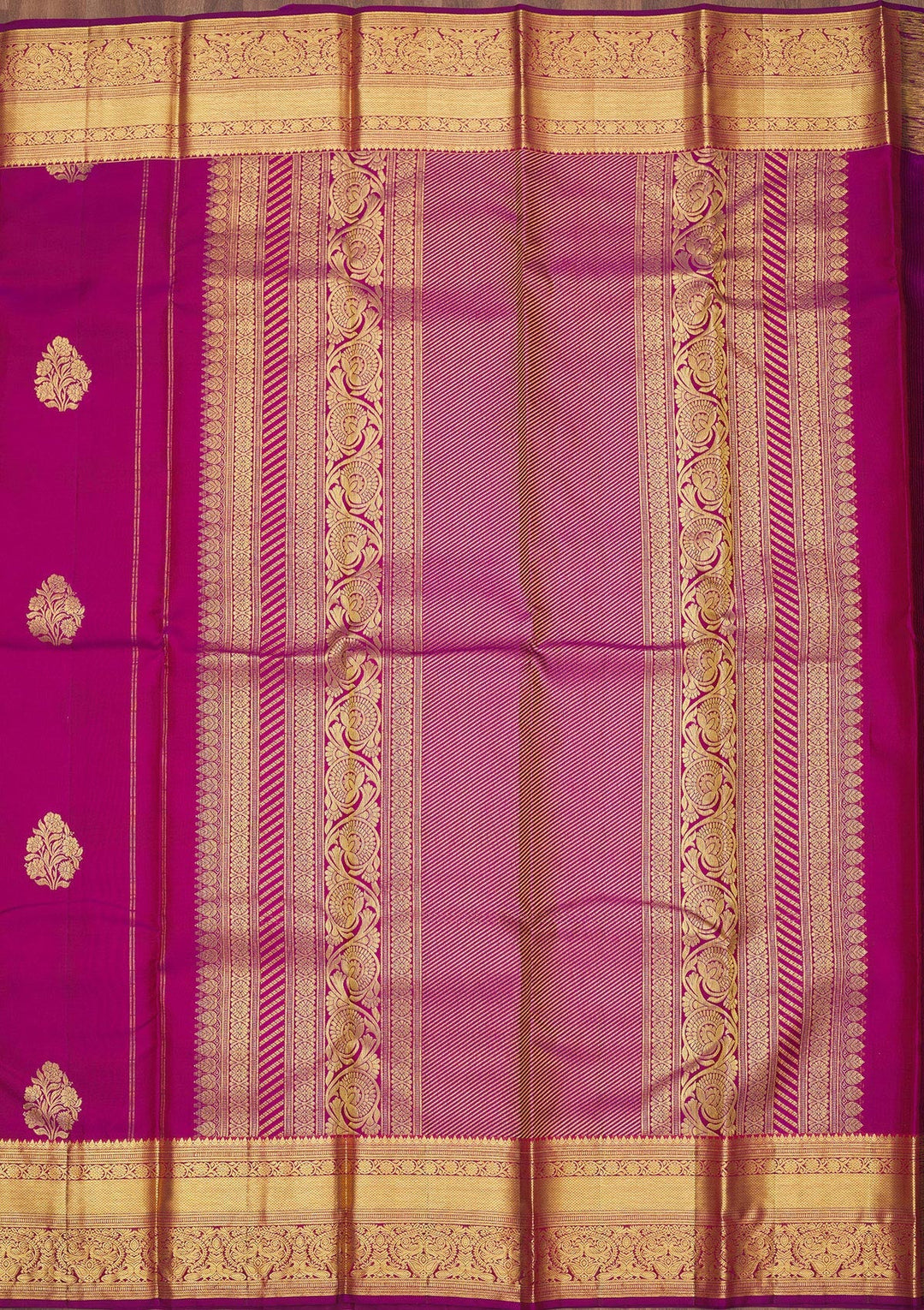 Wine Zariwork Pure Silk Saree