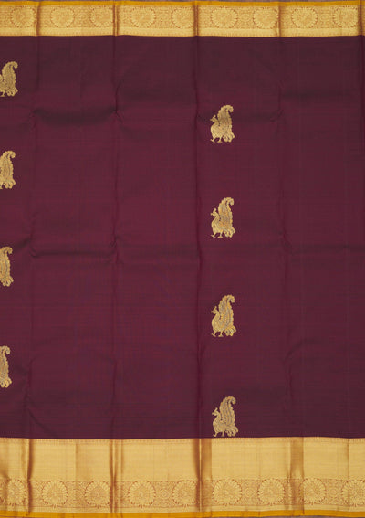 Wine Zariwork Pure Silk Saree