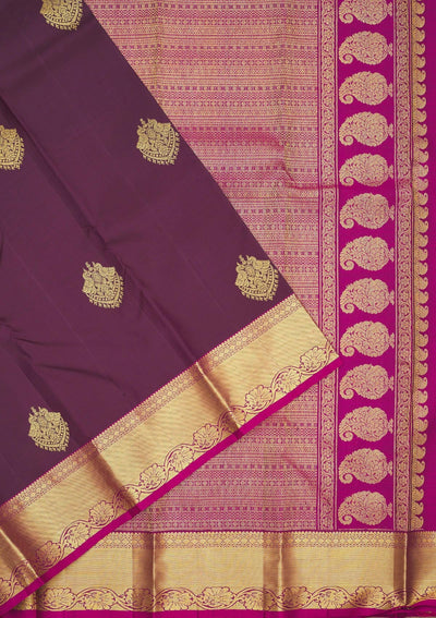 Wine Zariwork Pure Silk Saree