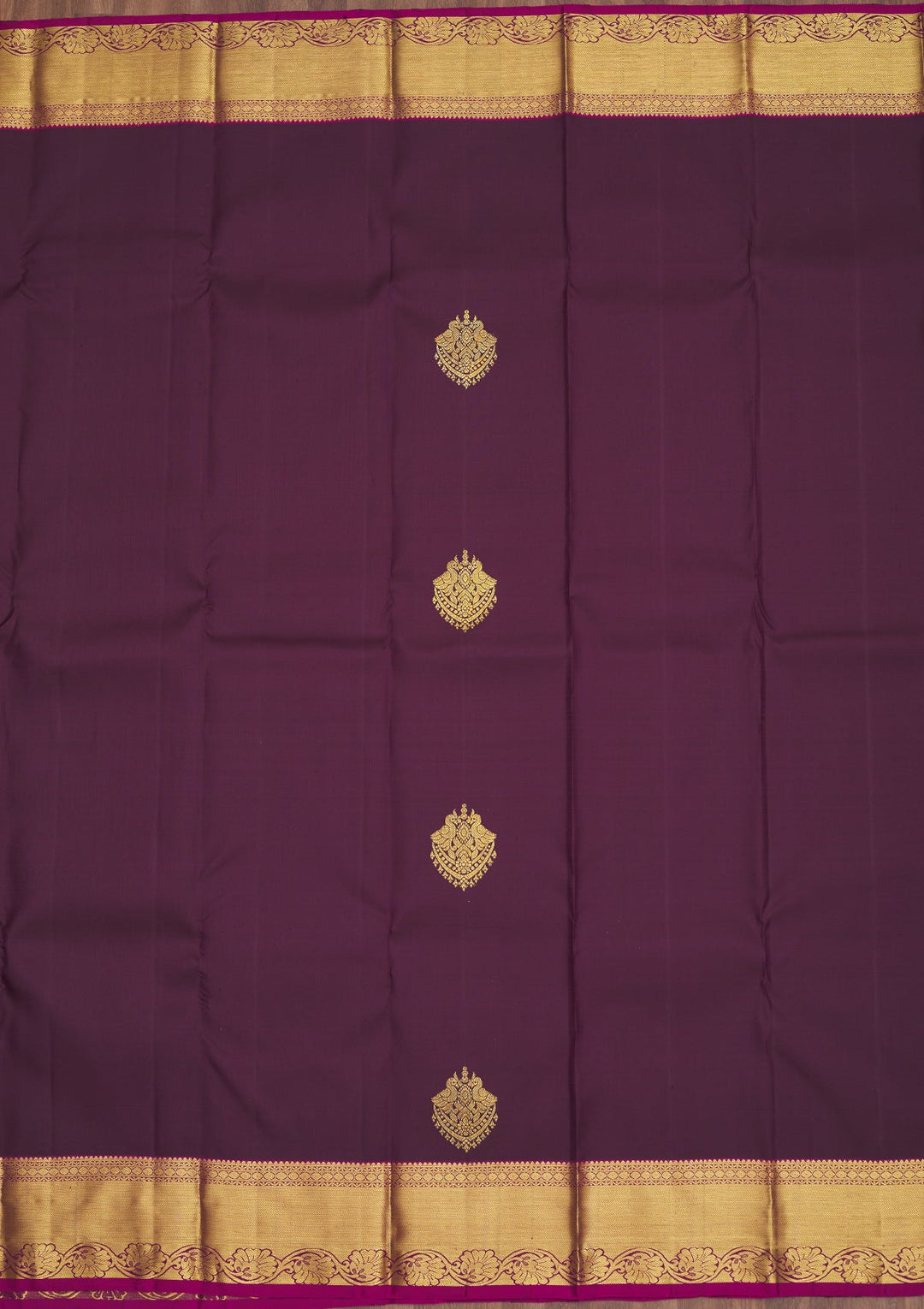 Wine Zariwork Pure Silk Saree