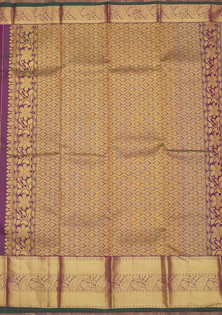 Wine Zariwork Pure Silk Saree