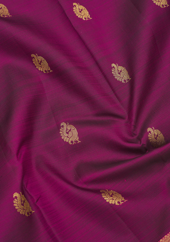 Wine Zariwork Pure Silk Saree