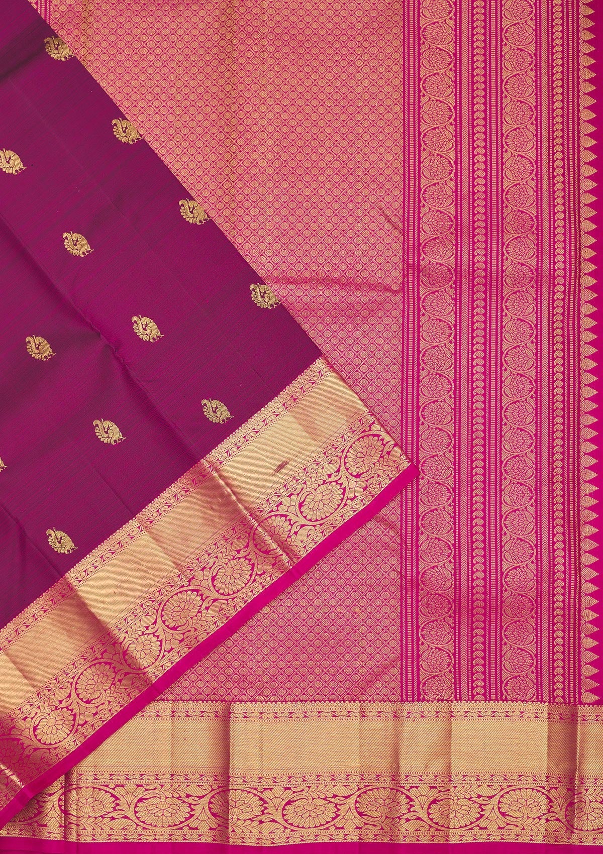 Wine Zariwork Pure Silk Saree