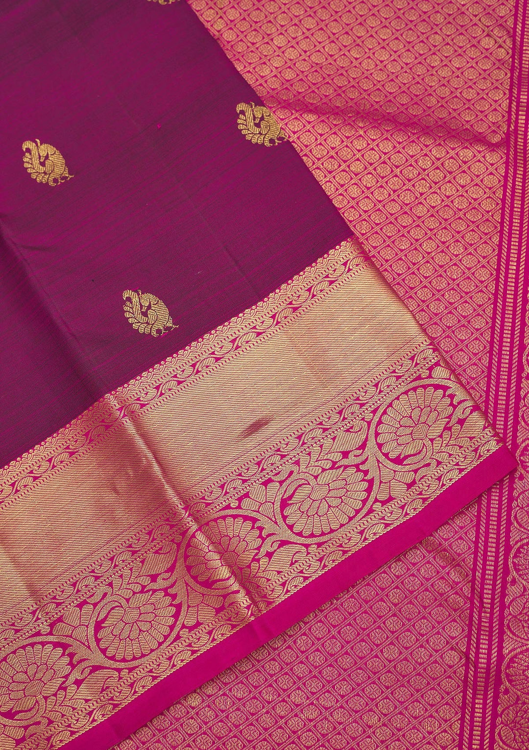 Wine Zariwork Pure Silk Saree
