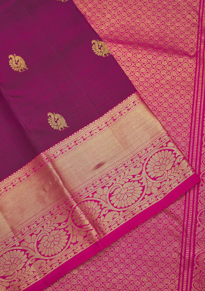 Wine Zariwork Pure Silk Saree