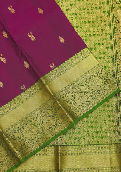 Wine Zariwork Pure Silk Saree