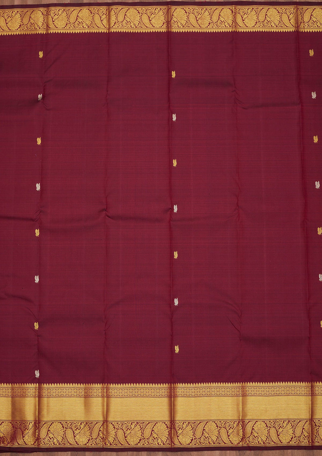 Wine Zariwork Pure Silk Saree