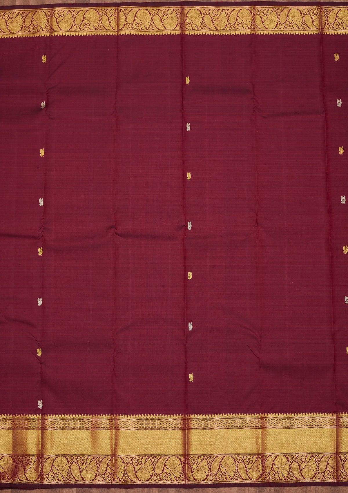 Wine Zariwork Pure Silk Saree