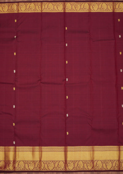 Wine Zariwork Pure Silk Saree