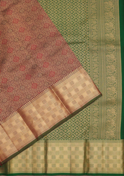 Wine Zariwork Pure Silk Saree