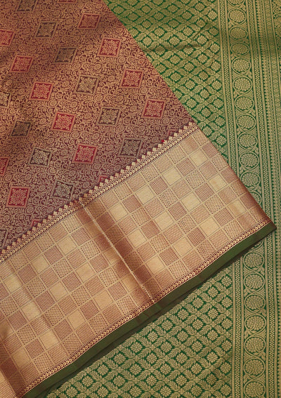 Wine Zariwork Pure Silk Saree