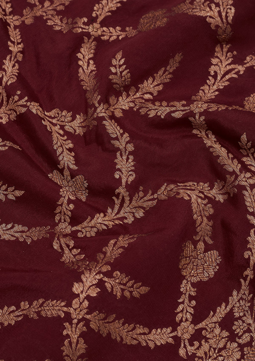 Wine Zariwork Pure Silk Saree-Koskii