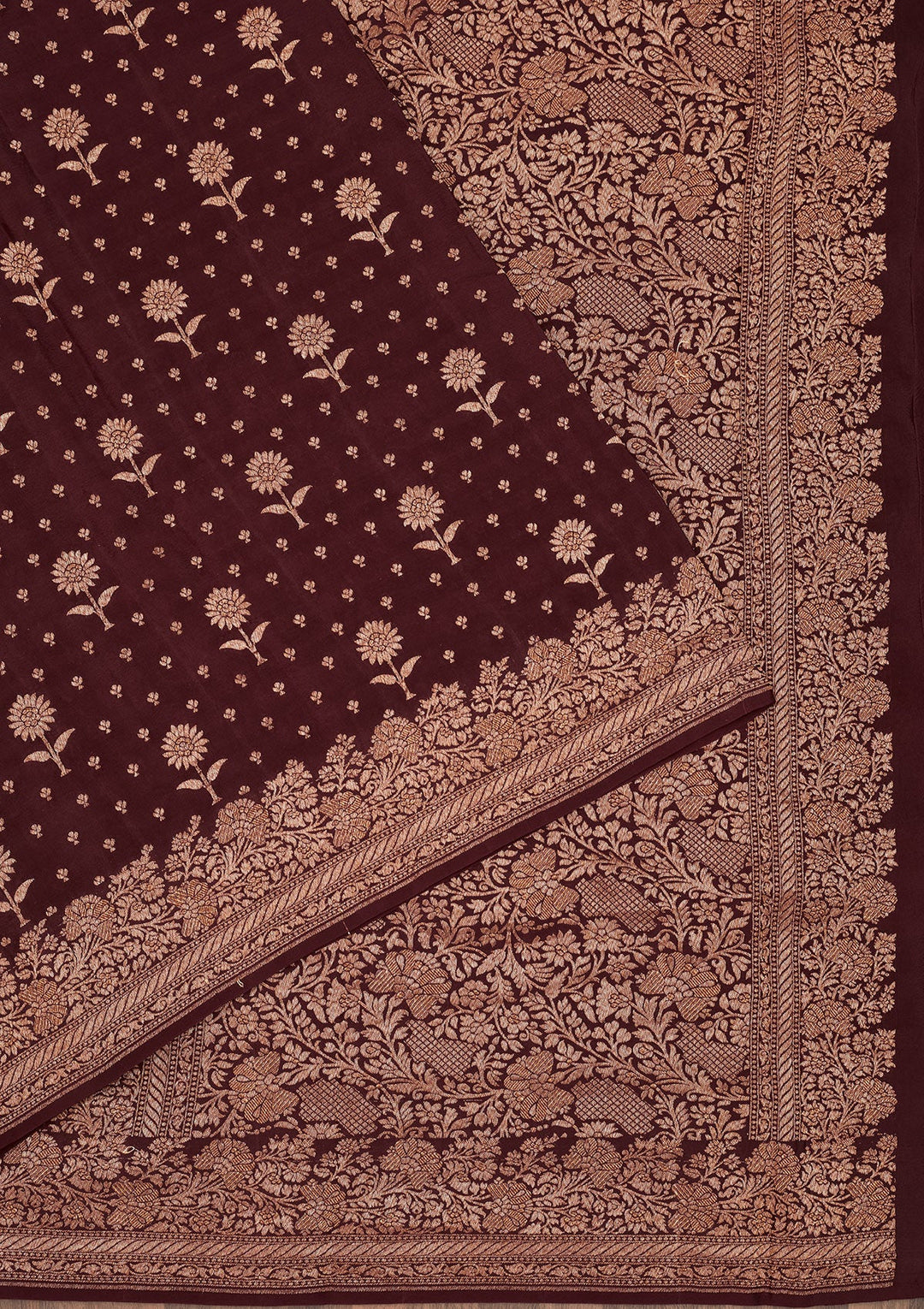 Wine Zariwork Pure Silk Saree-Koskii