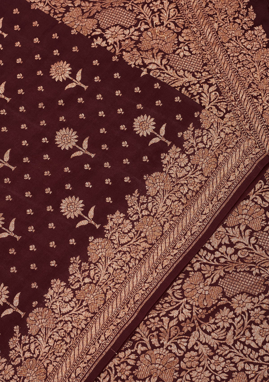 Wine Zariwork Pure Silk Saree-Koskii