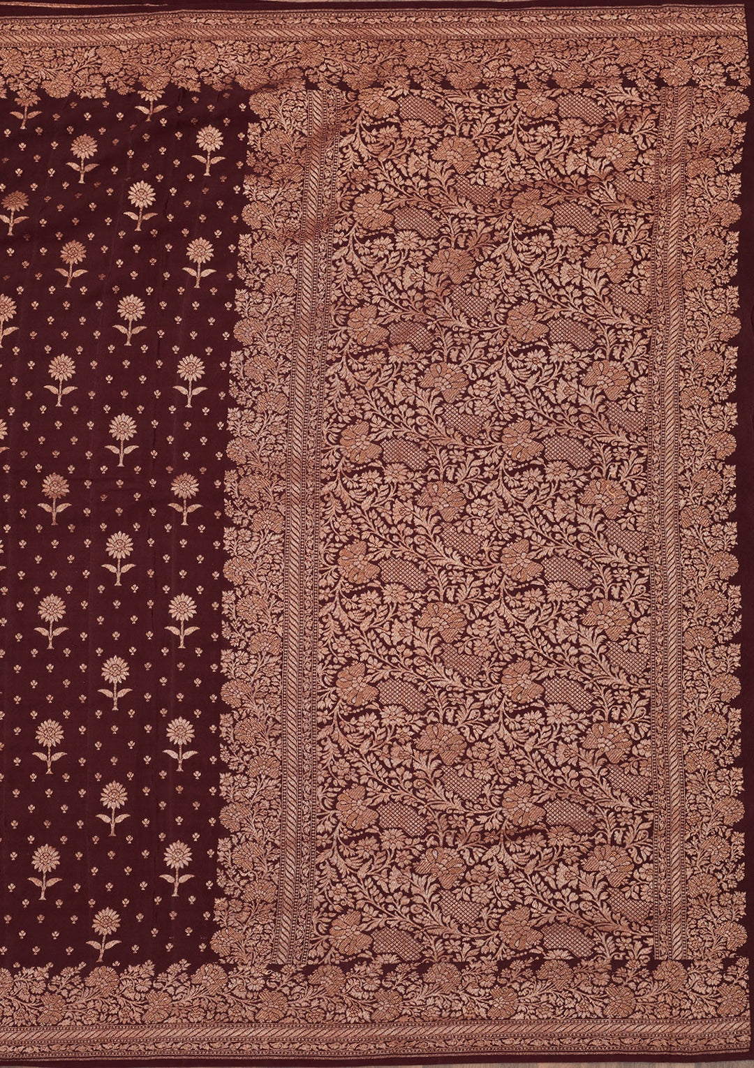 Wine Zariwork Pure Silk Saree-Koskii